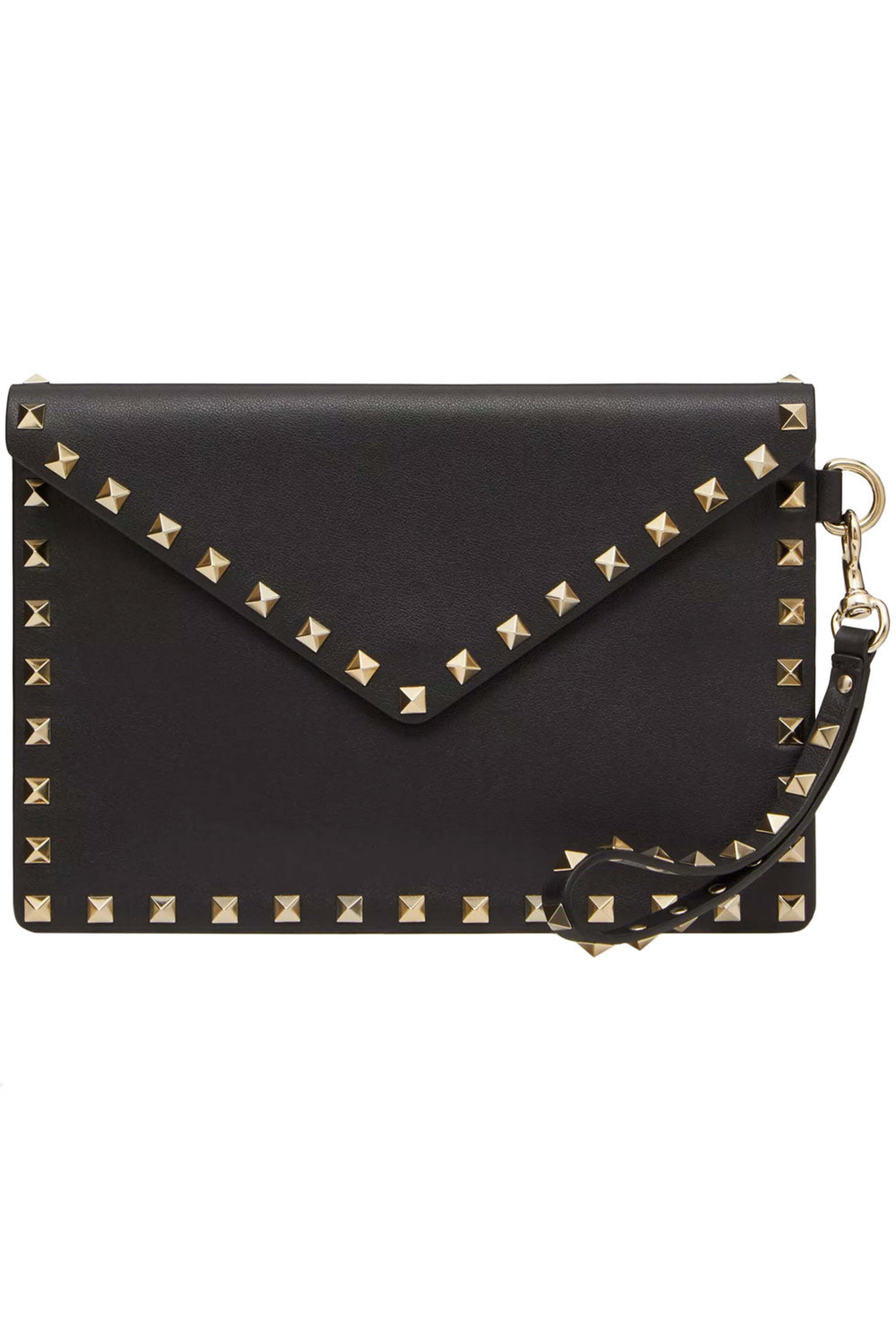 Valentino Garavani - Medium Rockstud Leather Pouch with Strap in Nero