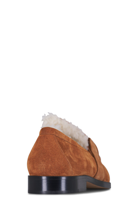Bottega Veneta Astaire Caramel Suede Shearling Loafer - view 4