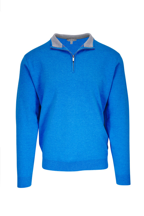 Peter Millar Coolspun Royal Blue Quarter-Zip Pullover