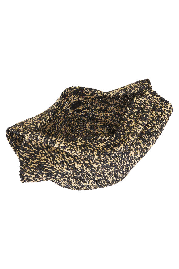 Khaite Medium Lotus Black & White Raffia Tote - view 5