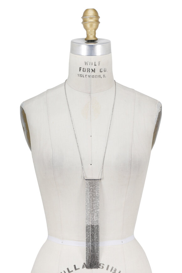 Brunello Cucinelli - Silver Ombre Fringe Ball Chain Necklace