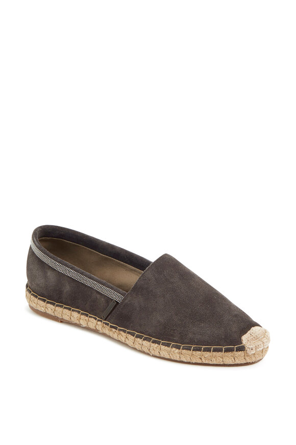 Brunello Cucinelli - Dark Grey Suede Espadrilles display picture 1