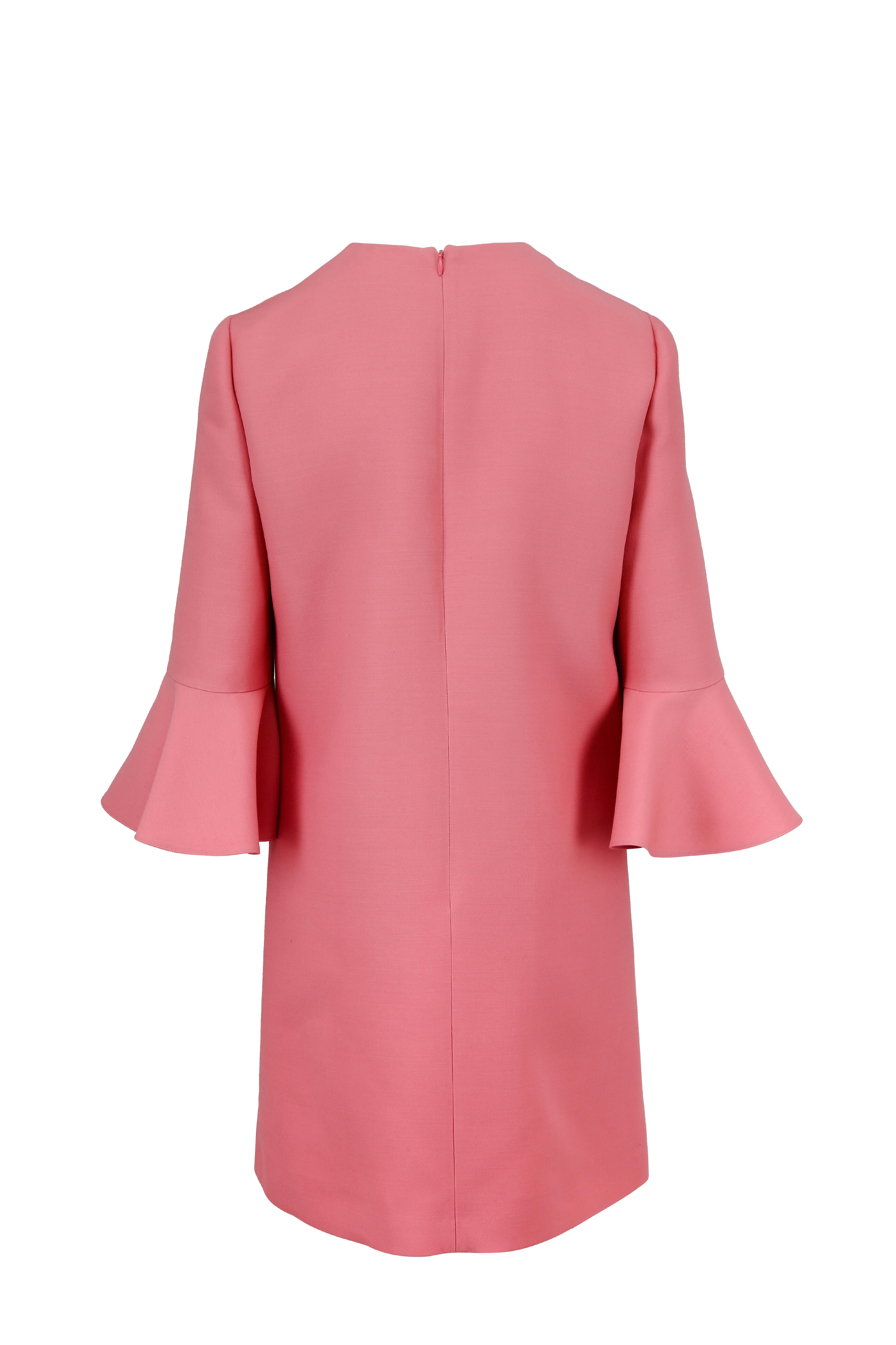 Valentino - Pink Crêpe Couture Bell Sleeve Dress