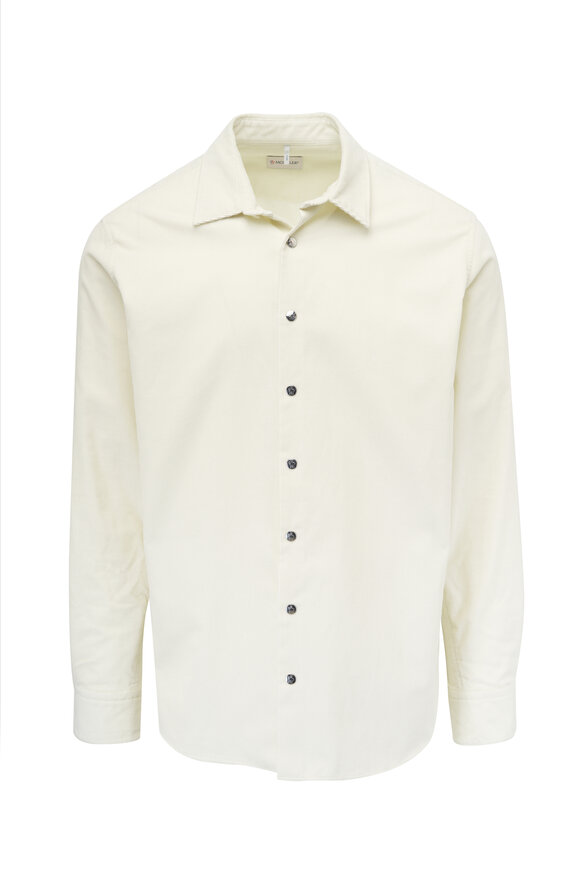 Moncler White Corduroy Sport Shirt