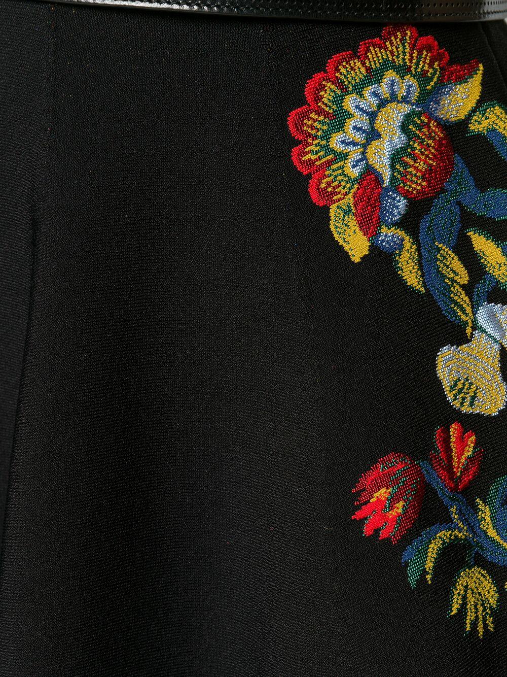 McQueen - Black Floral Jacquard Knit Mini Dress