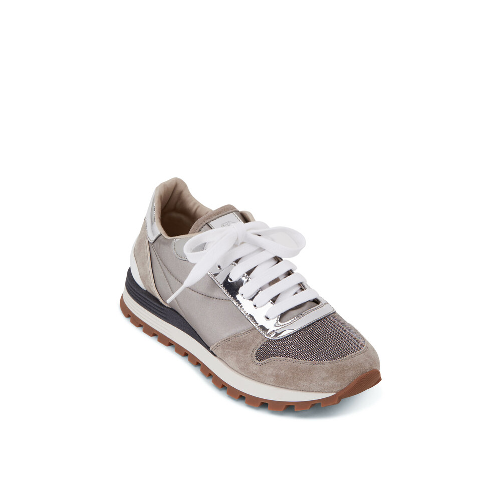 Brunello Cucinelli - Silver Metallic Monili Toe Sneaker