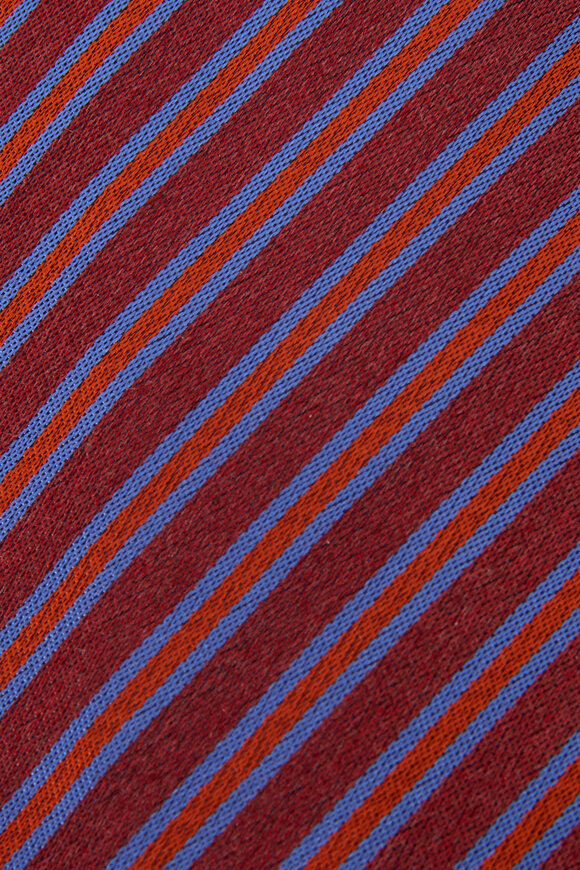 Charvet - Rust & Blue Diagonal Stripe Silk Necktie