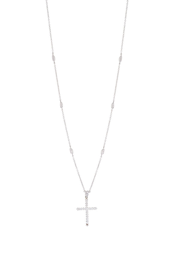 Renee Lewis Antique Diamond Cross Necklace - view 1