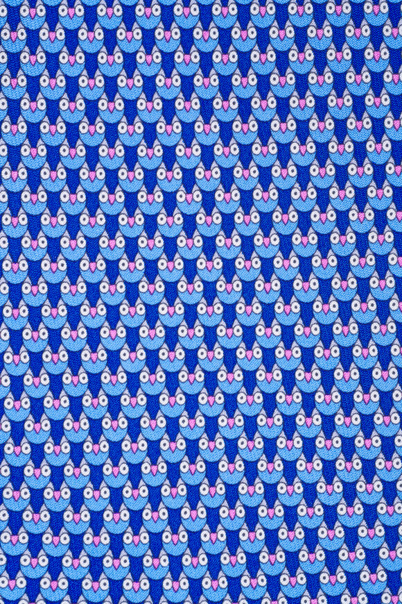 Ferragamo - Blue Owl Print Silk Necktie