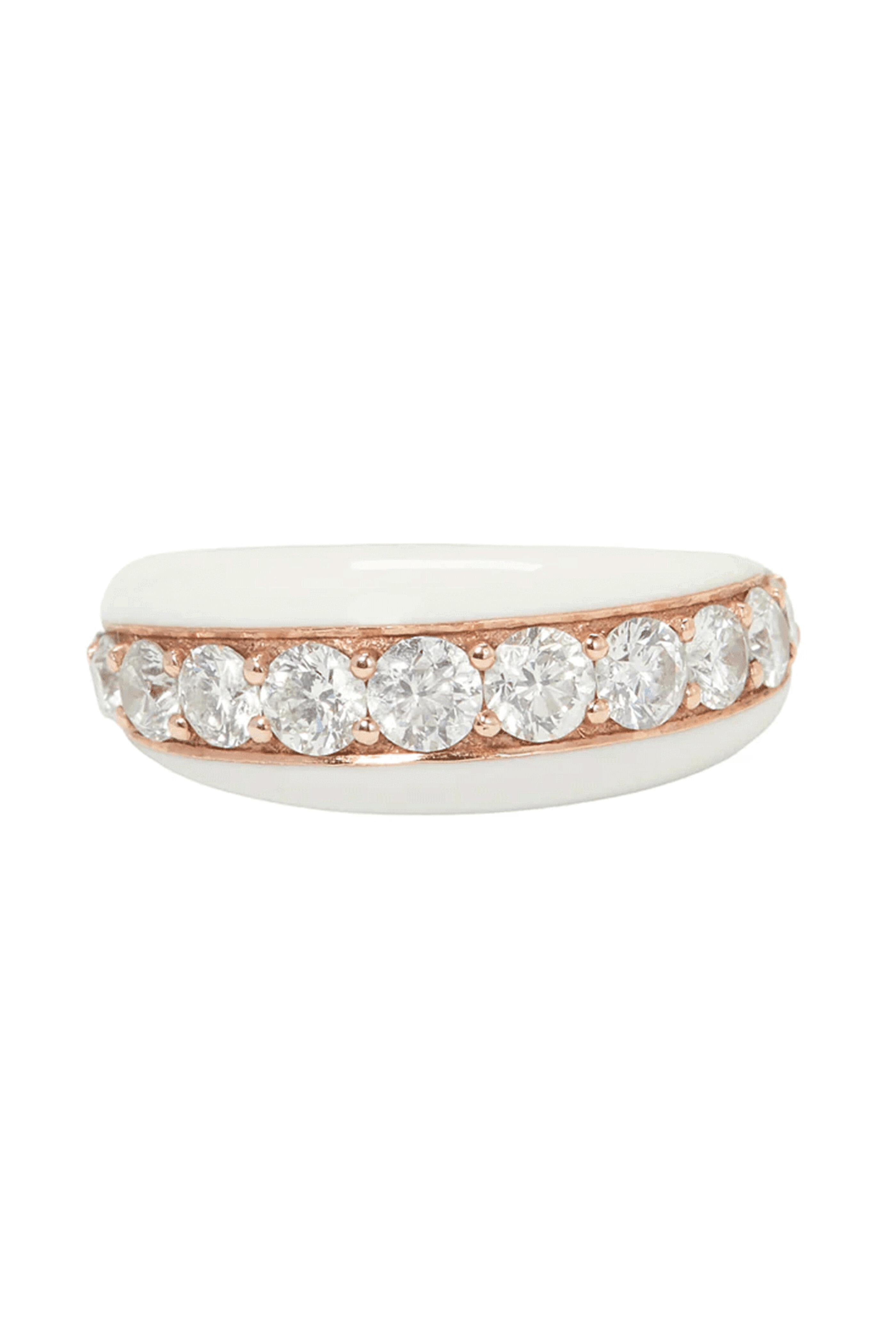 Kai Linz - White Enamel Diamond Ring