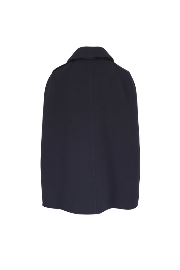 Bottega Veneta Intrecciato Navy Wool & Cashmere Cape - view 2