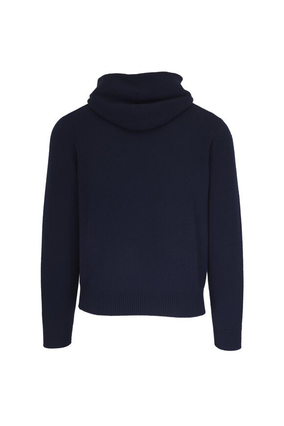 Ralph Lauren Purple Label Navy Blue Cashmere Bear Hoodie - view 2