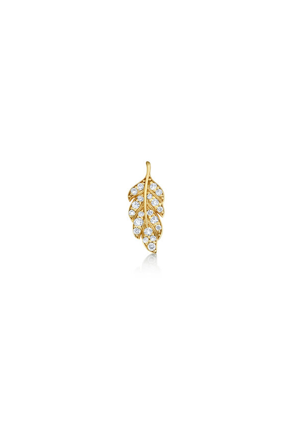 Sydney Evan - Feather Single Stud Earring; Left Ear