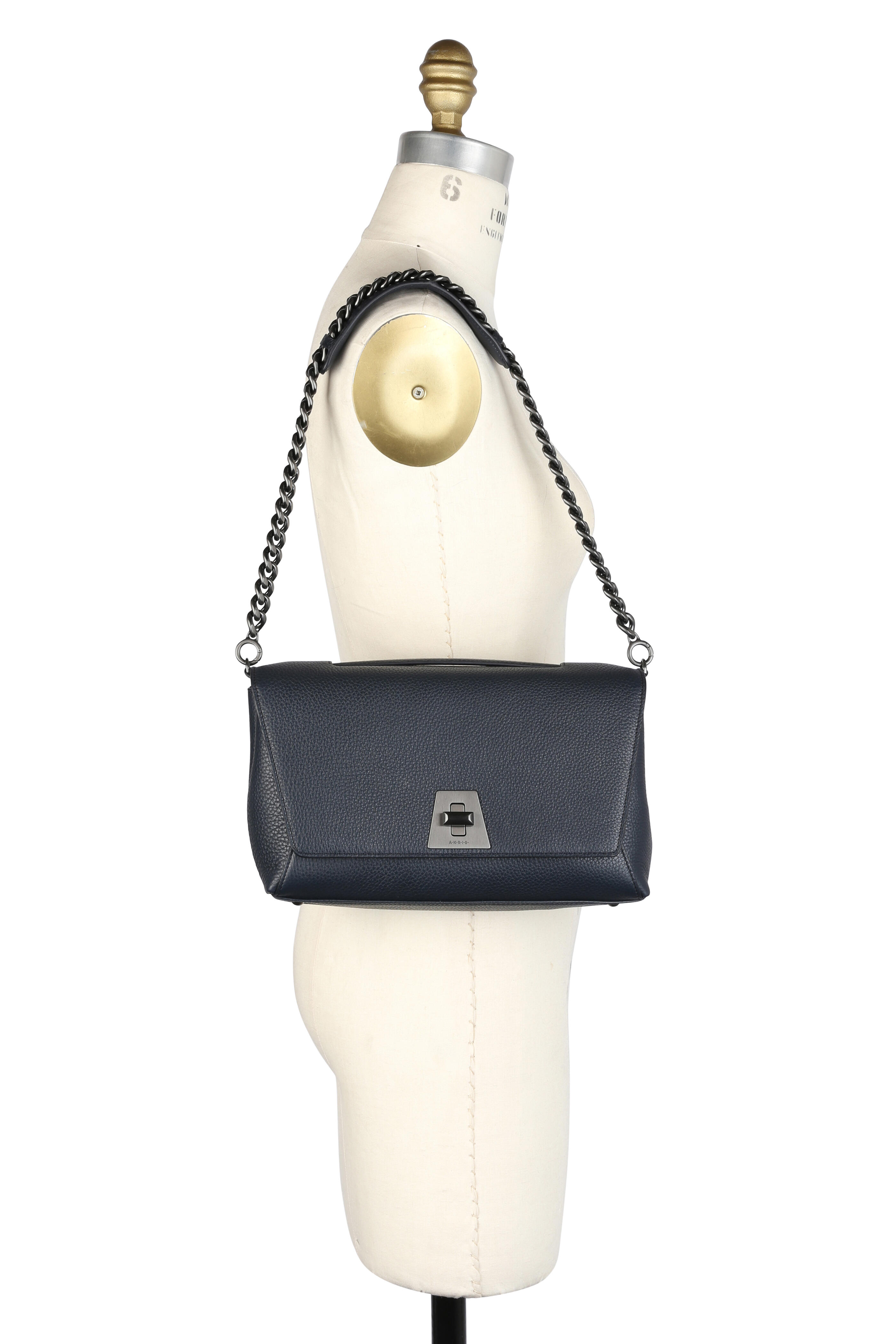 Akris - Dark Blue Leather Shoulder Bag