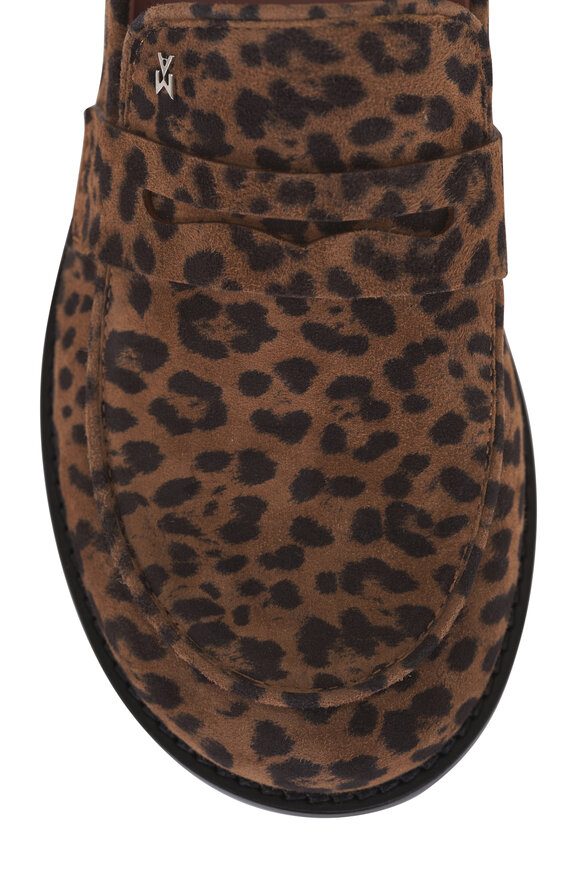 Amina Muaddi Tilda Animal Print Suede Penny Loafer - view 5