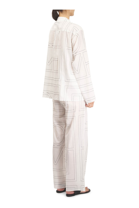 Totême White & Black Monogram PJ Pant - view 4