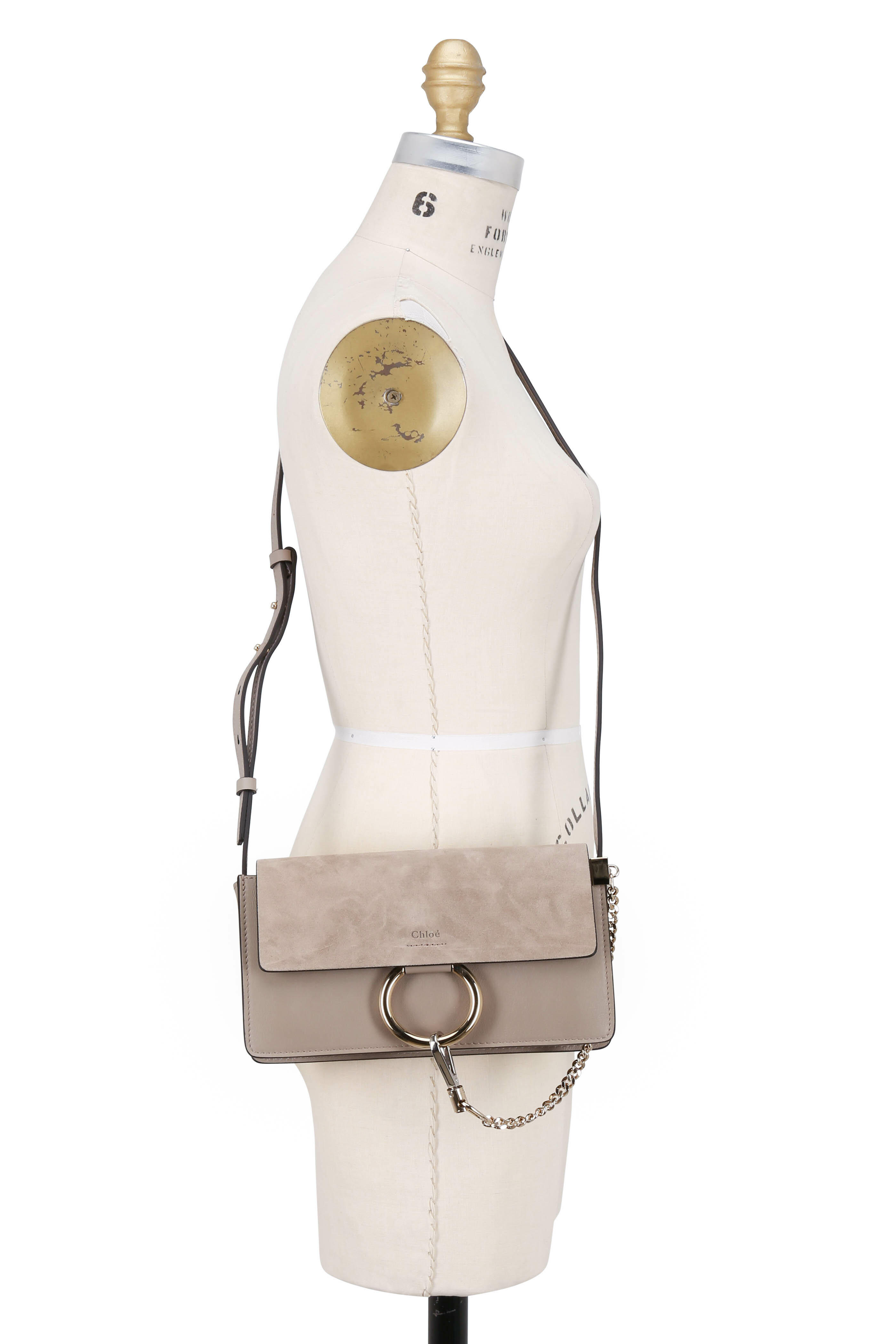Chloé Faye Small Shoulder Bag Grey Leather ref.149667 - Joli Closet