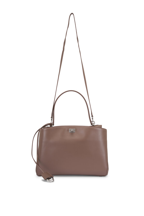 Balenciaga Medium Rodeo Taupe Leather Top Handle Bag