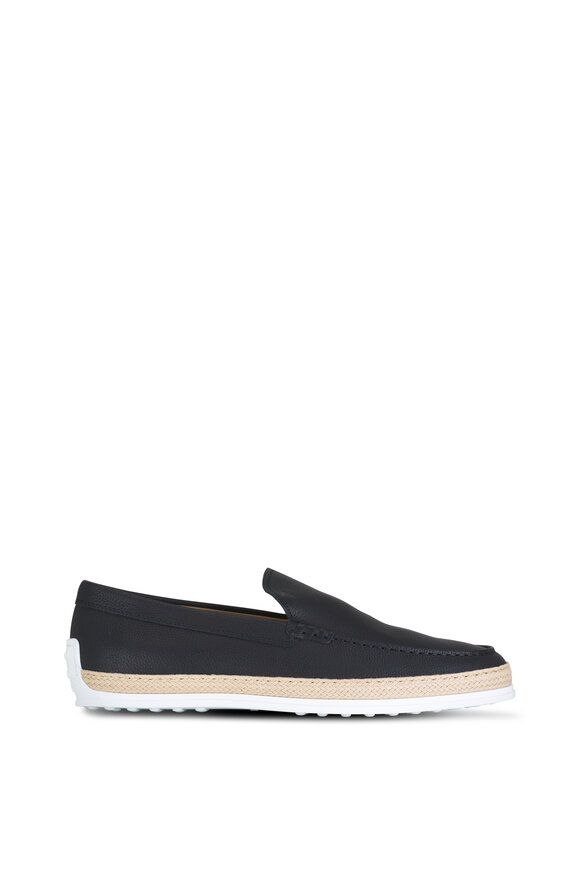 Tod's - TV Black Leather Espadrille Loafer