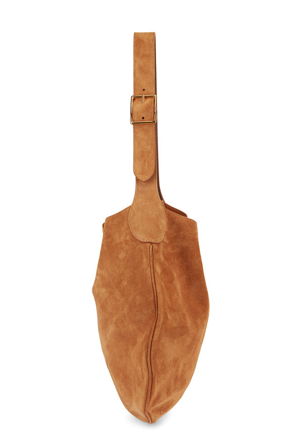 Nili Lotan Jagger Tawny Suede Shoulder Bag - view 3