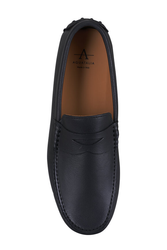 Aquatalia Enzo Black Leather Driver - view 3