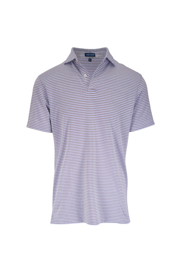 Peter Millar Windy Blue Stripe Pique Polo - view 1