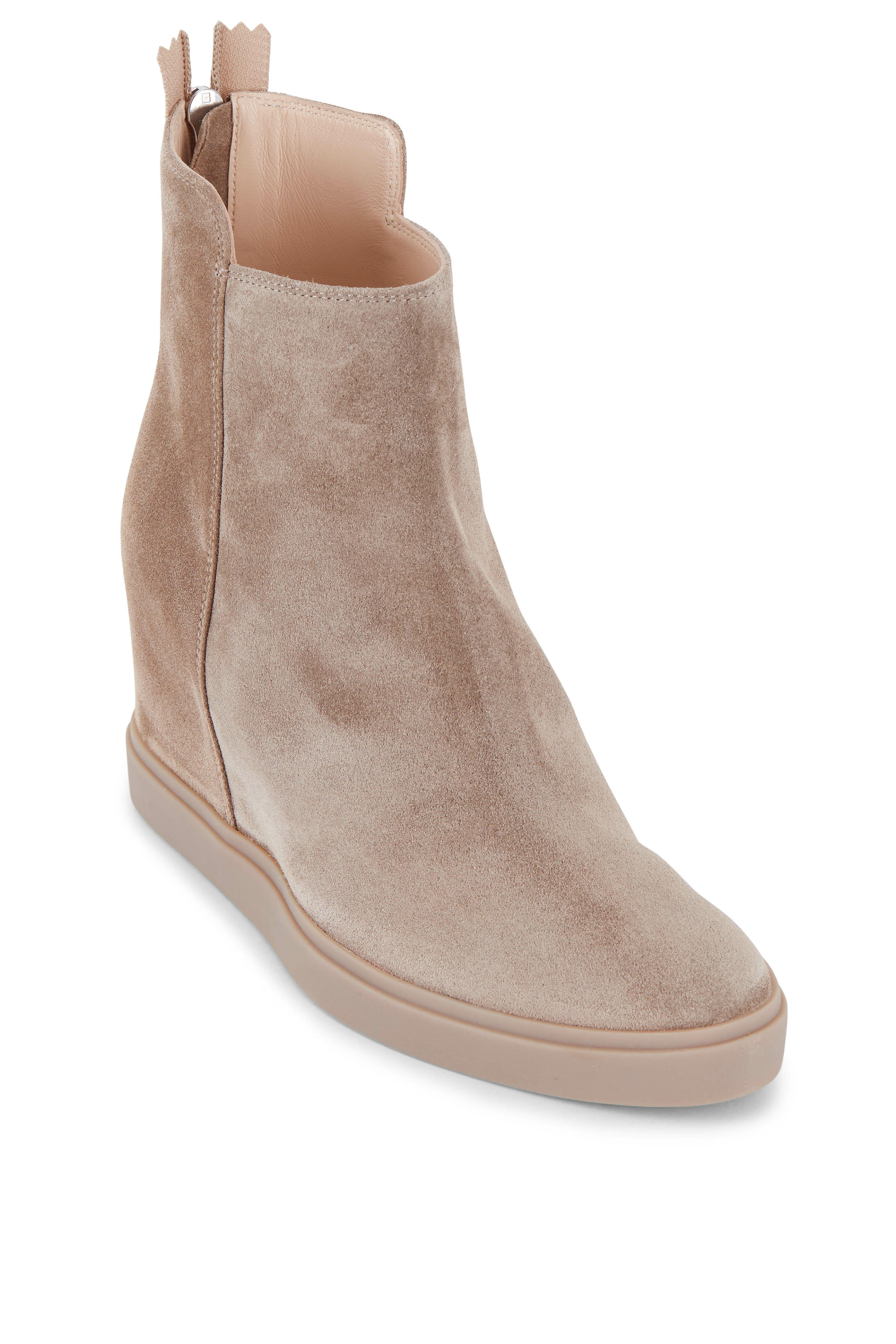 AGL - Melba Taupe Suede Wedge Bootie, 70mm