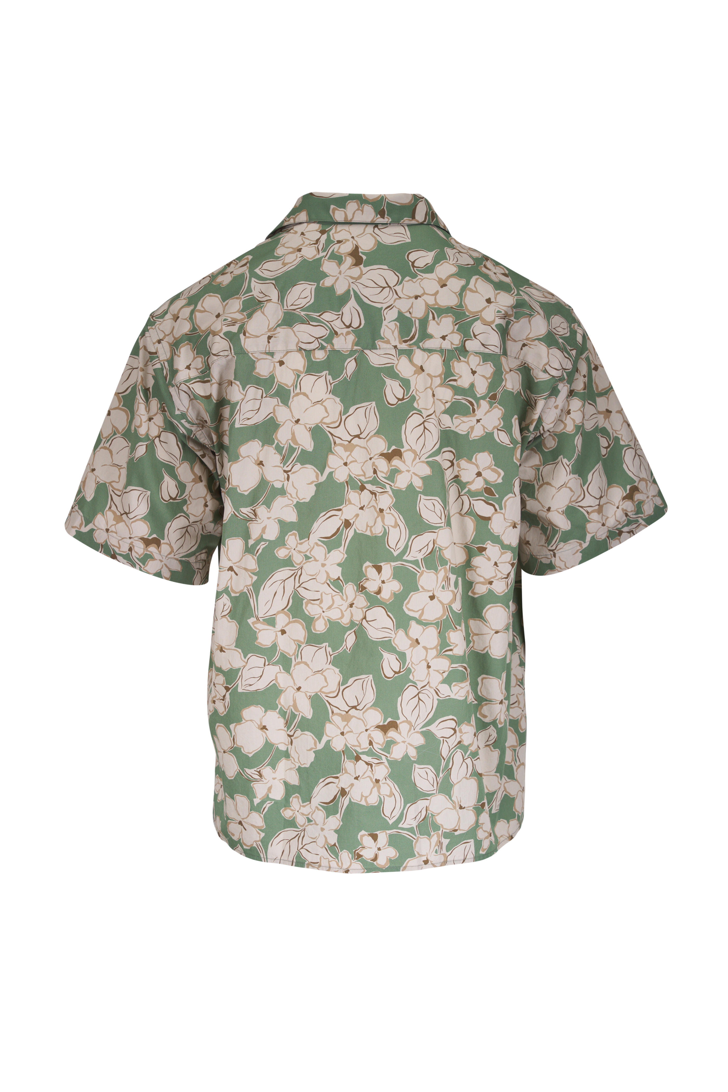 Tintoria - Green Floral Print Cotton Sport Shirt - view 2