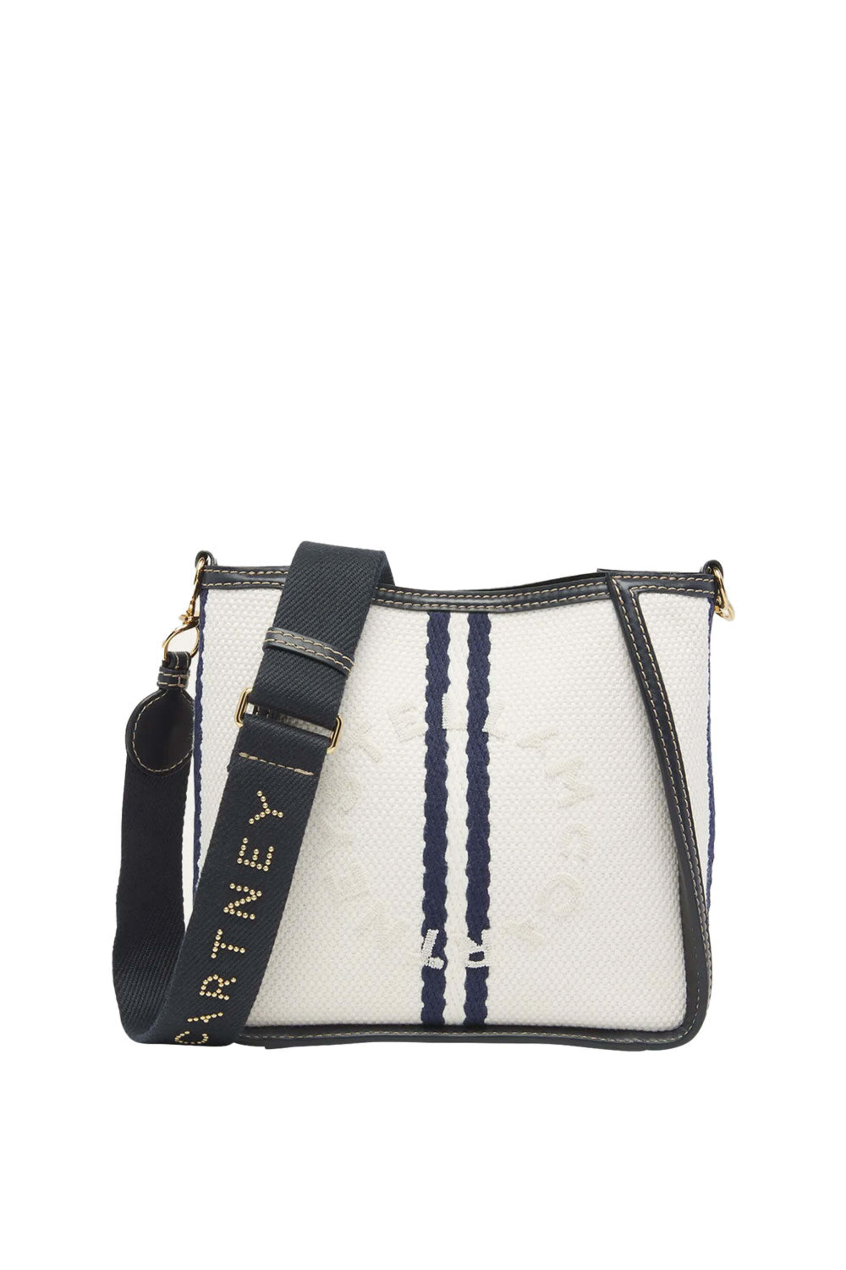 Stella McCartney - Mini Striped Eco Canvas Crossbody Bag in Ink