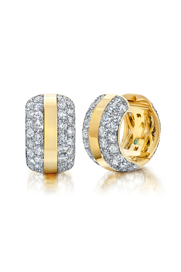 Graziela Gems Ouro Diamond Hoop Earrings