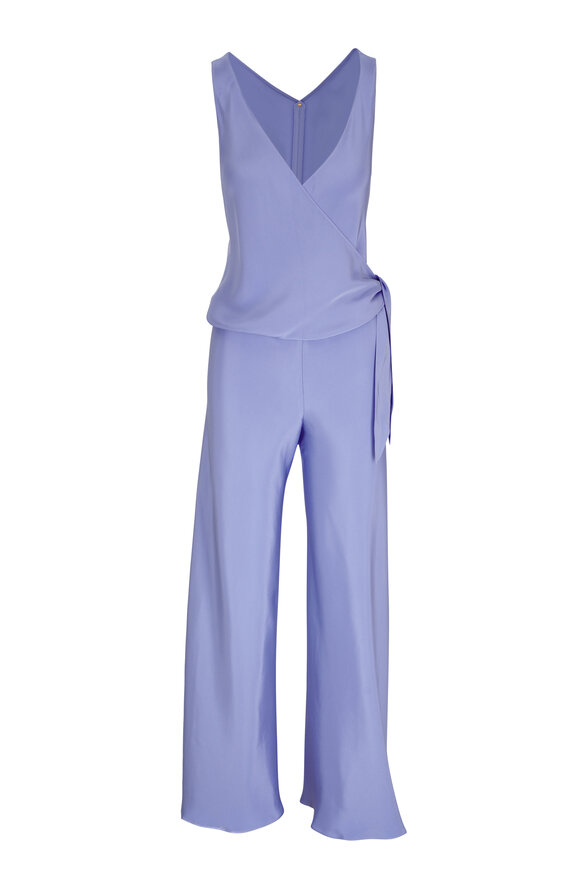 Peter Cohen Tie Suit Iris 4-Ply Silk Jumpsuit