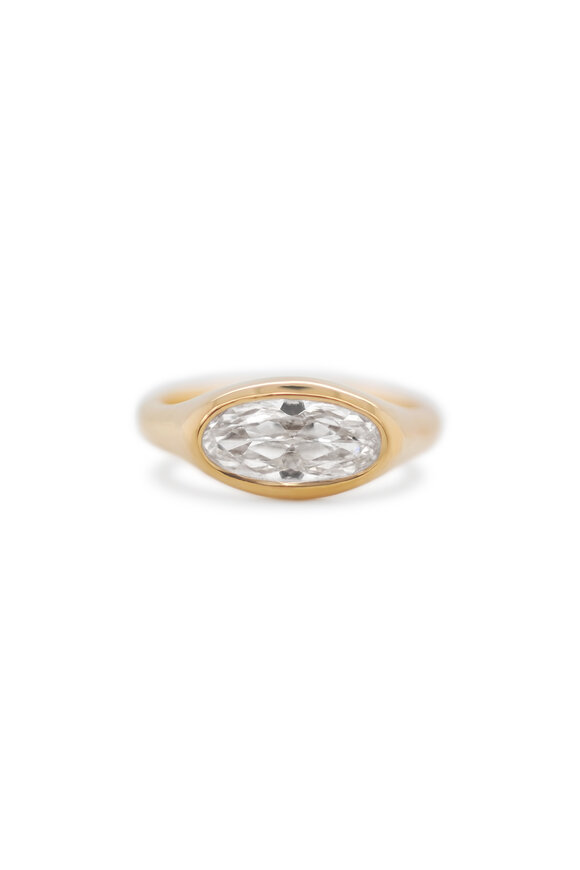 Kali Zoe 14k Yellow Gold Moval Diamond Ring - view 1