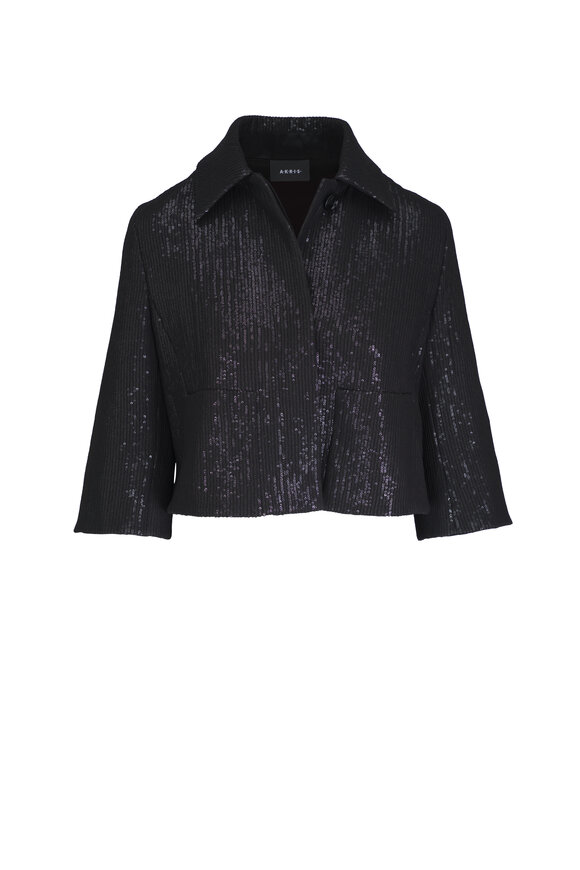 Akris Winslow Black Short Sequin Jacket