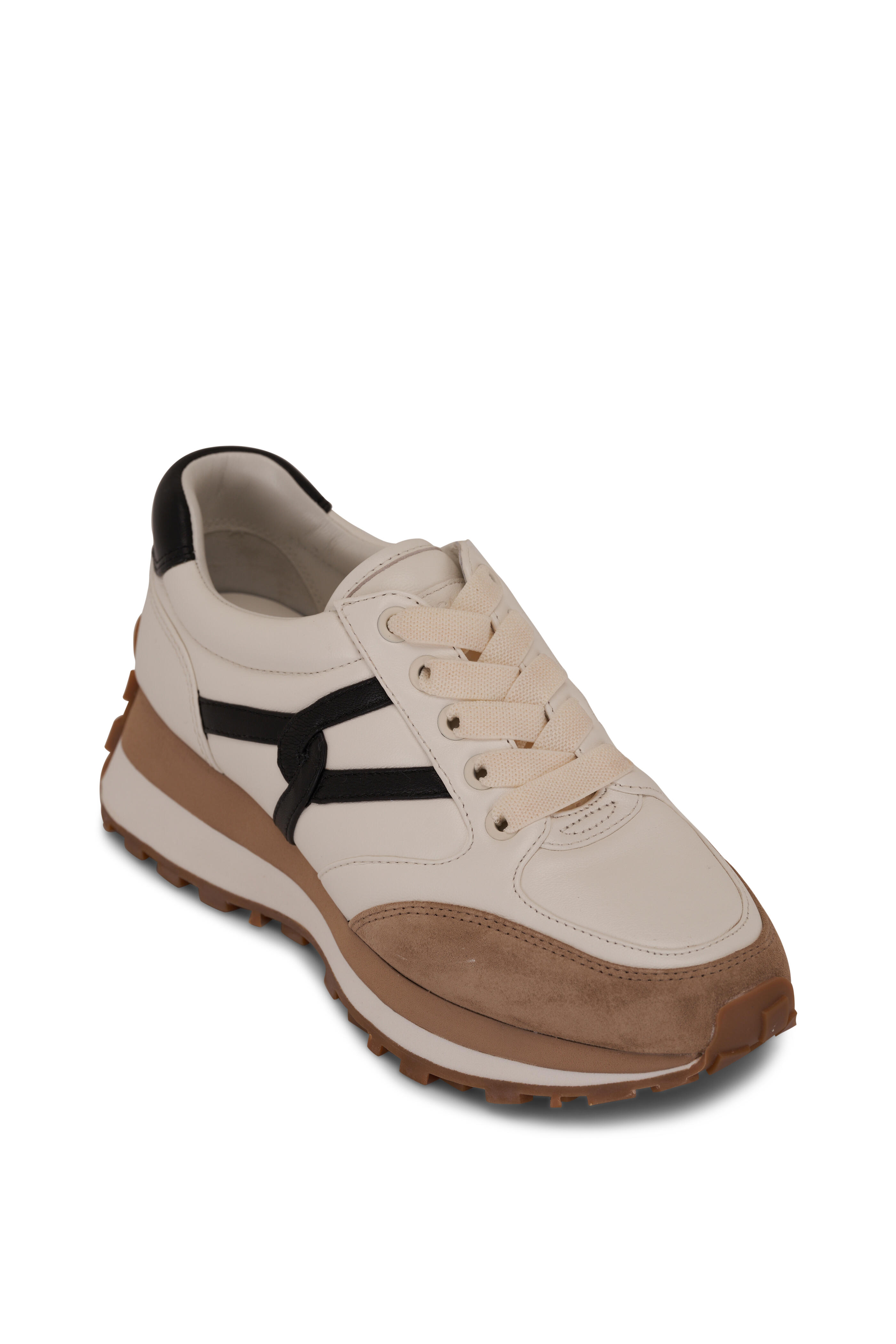 Veronica Beard - Valentina Coconut Black Leather & Suede Sneaker