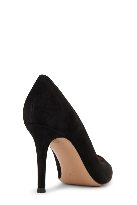 Gianvito Rossi - Camnero Black Suede Pointed Pump, 85mm