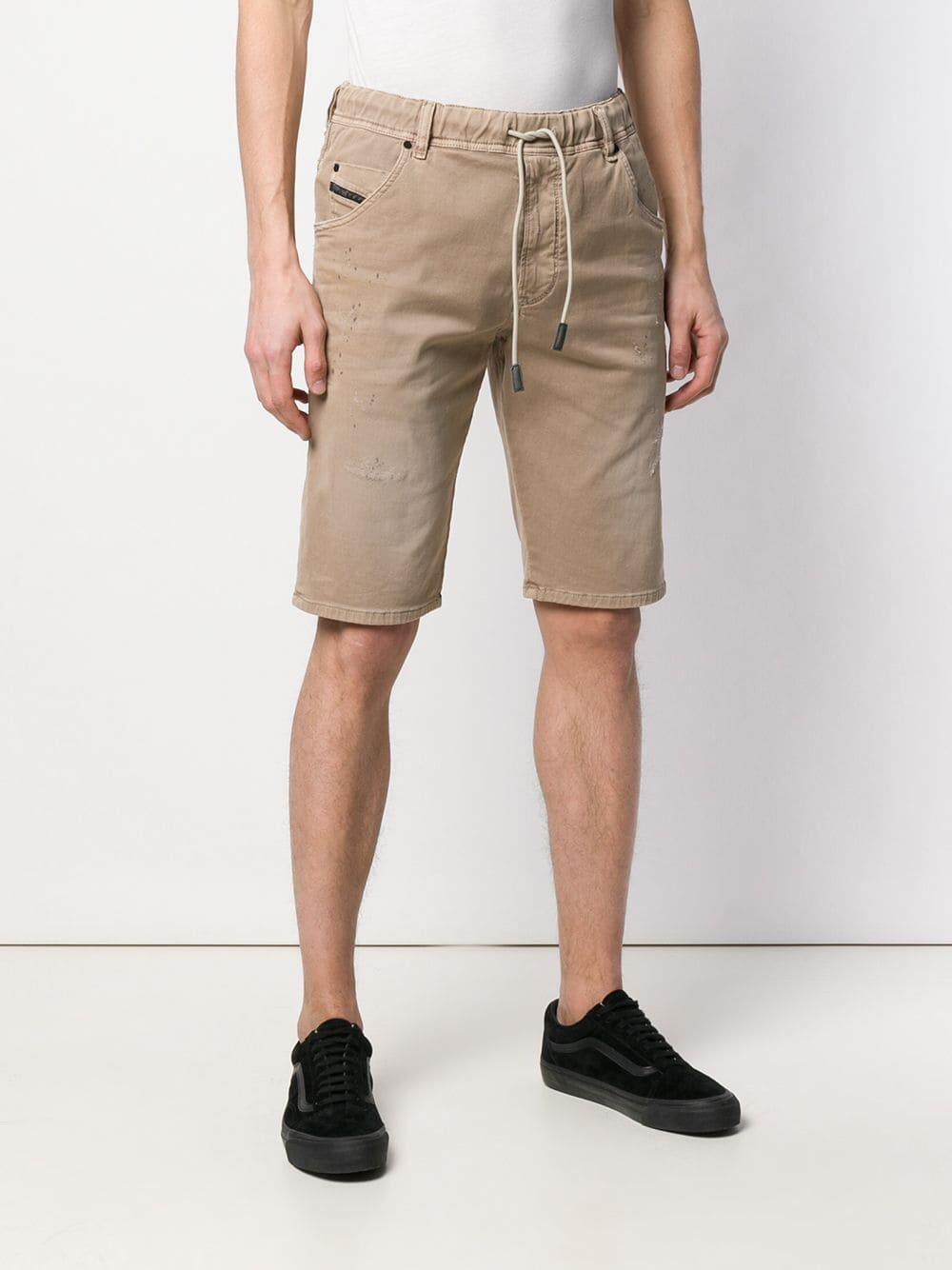 Diesel - Jogg Tan Distressed Shorts