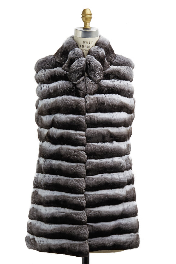 Oscar de la Renta Furs - Natural Chinchilla Fur Long Vest