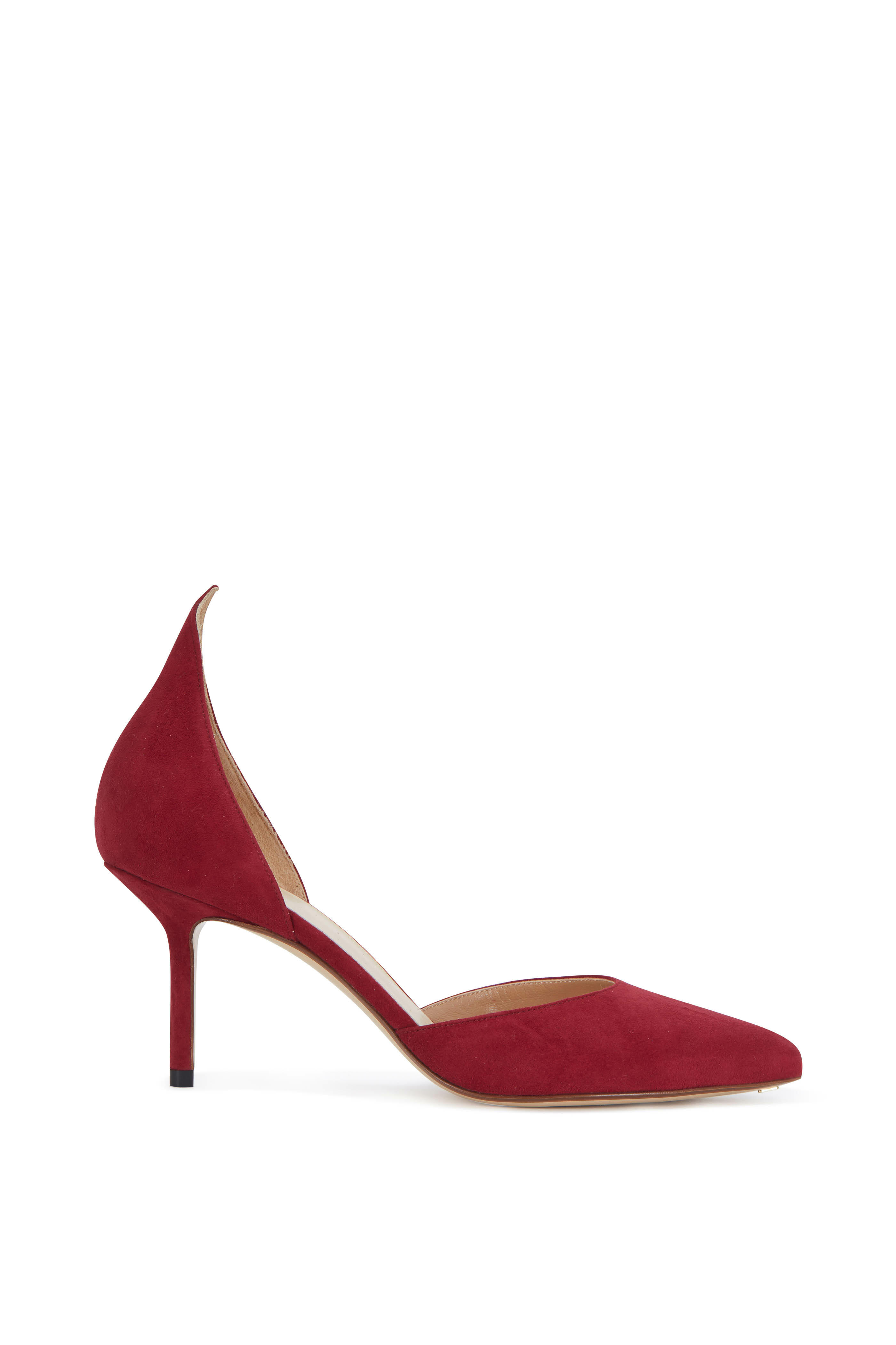Francesco Russo - Pomegranate Suede D'Orsay Pump, 75mm