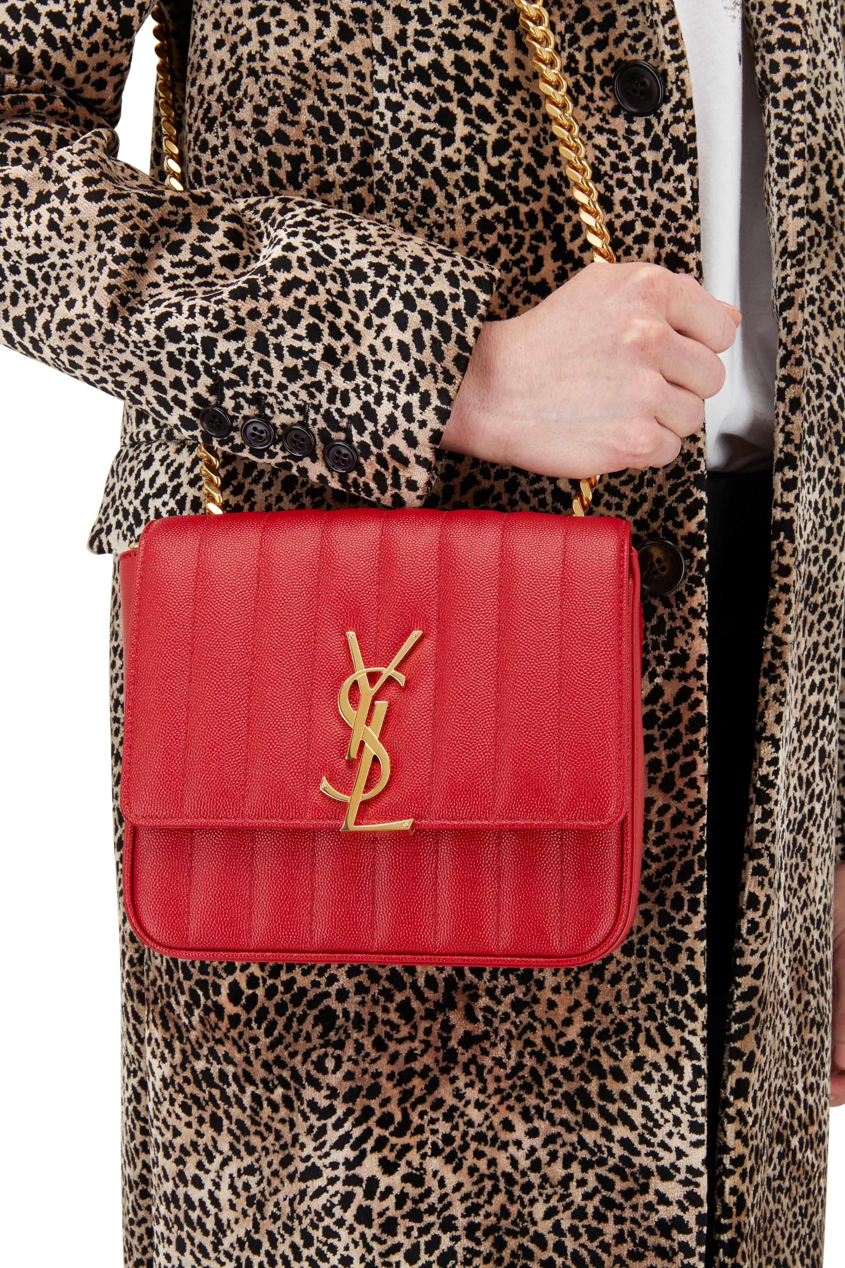 Saint Laurent - Vicky Vintage Red Matelassé Medium Crossbody