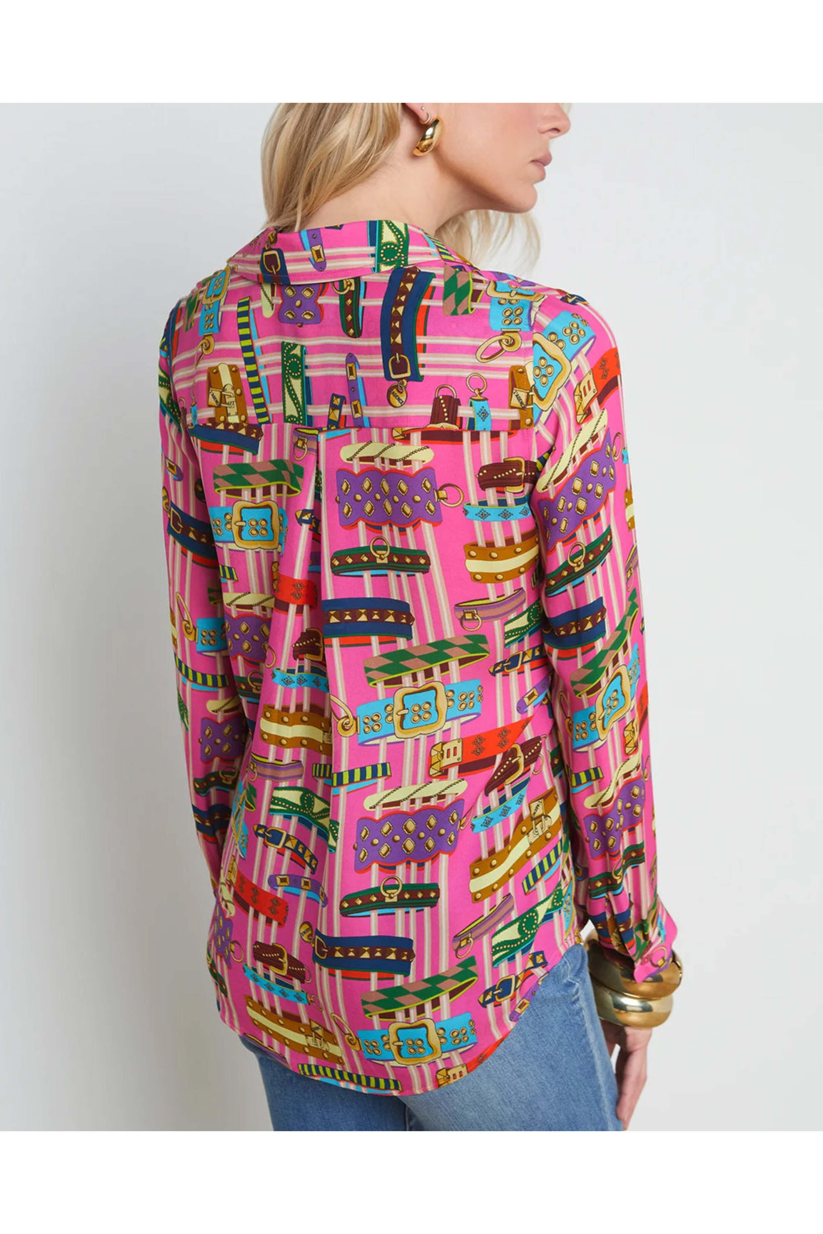 L'Agence - Rhodamine Bracelet Print Long Sleeve Nina Blouse