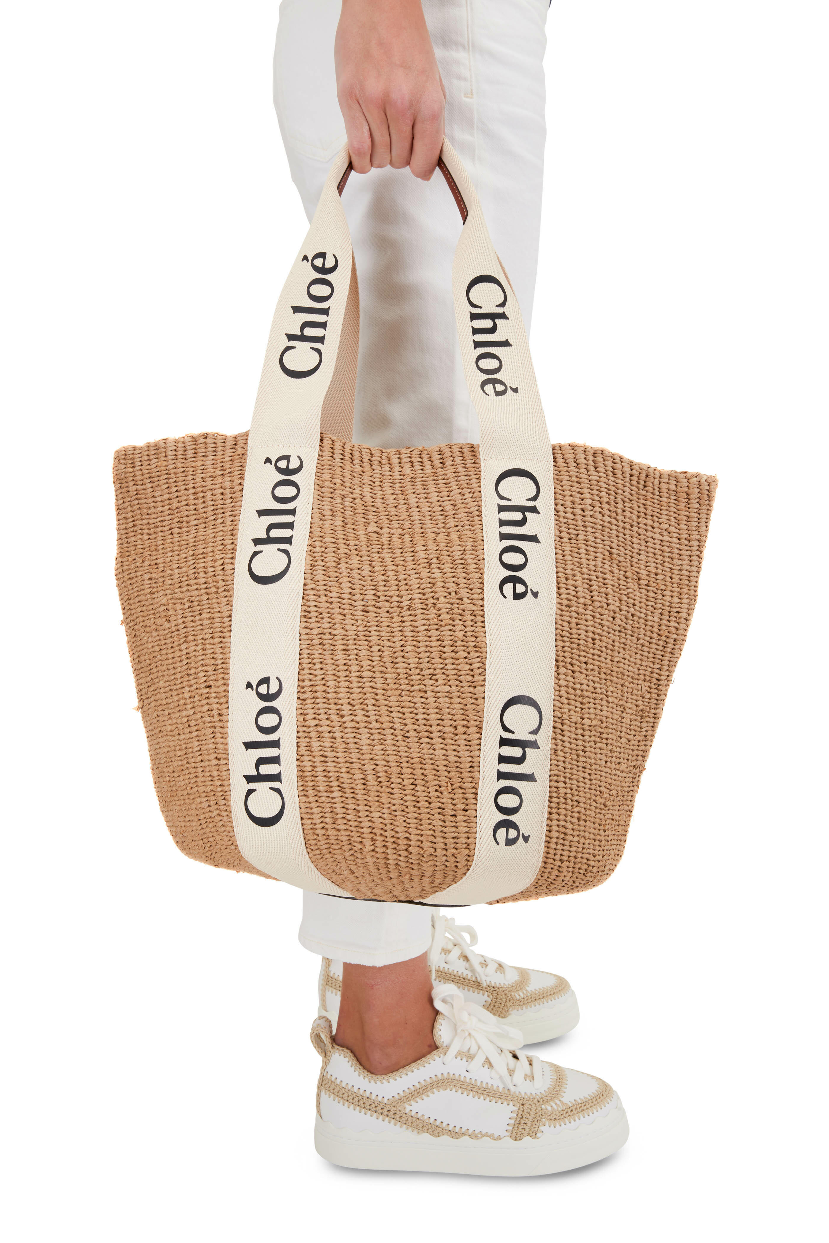 Chloé - White Woody Paper Logo Tote