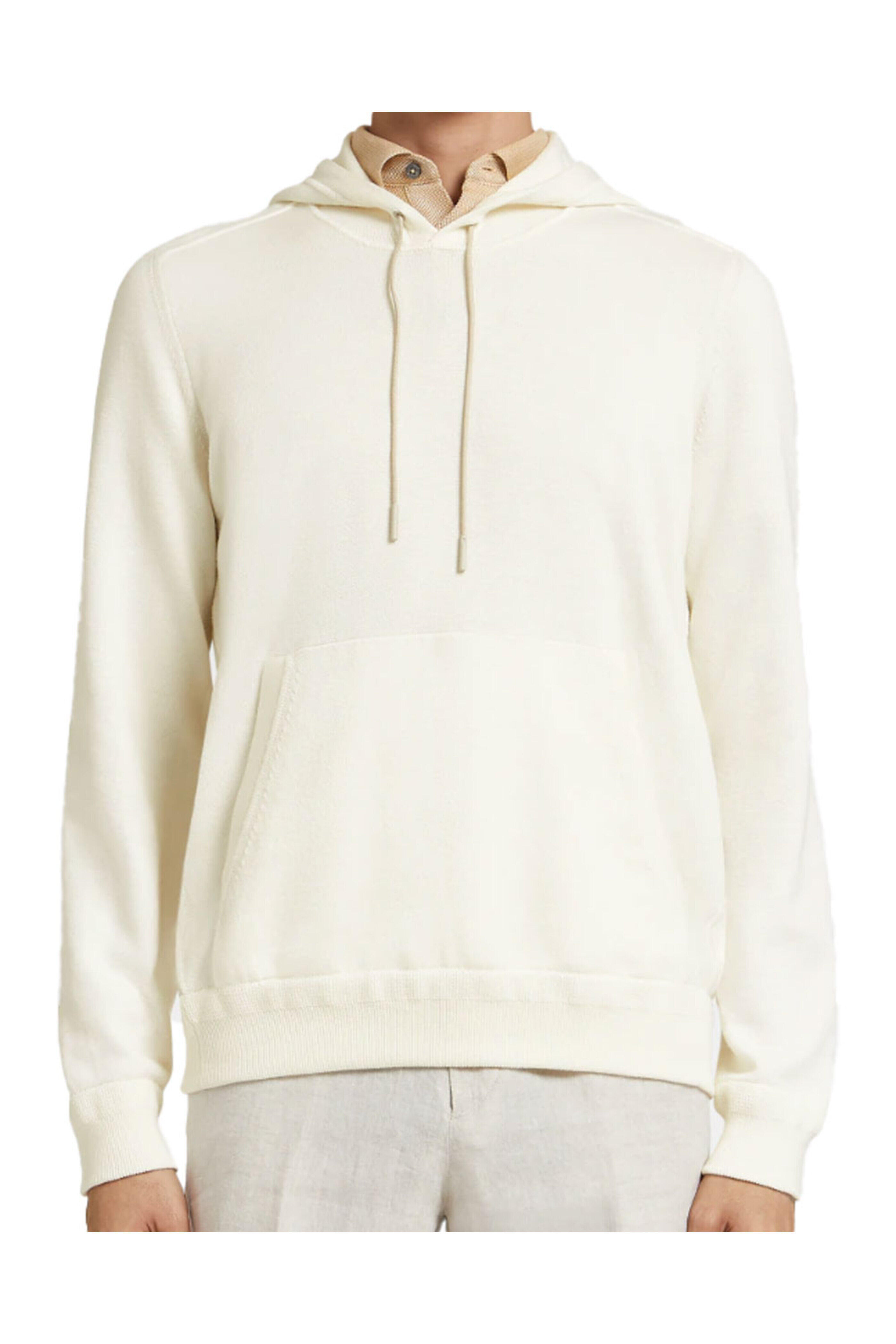 Zegna - Cotton and Cashmere Hoodie in Cream