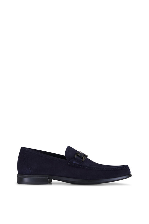 Ferragamo Grandioso 2 Navy Suede Loafer - view 3