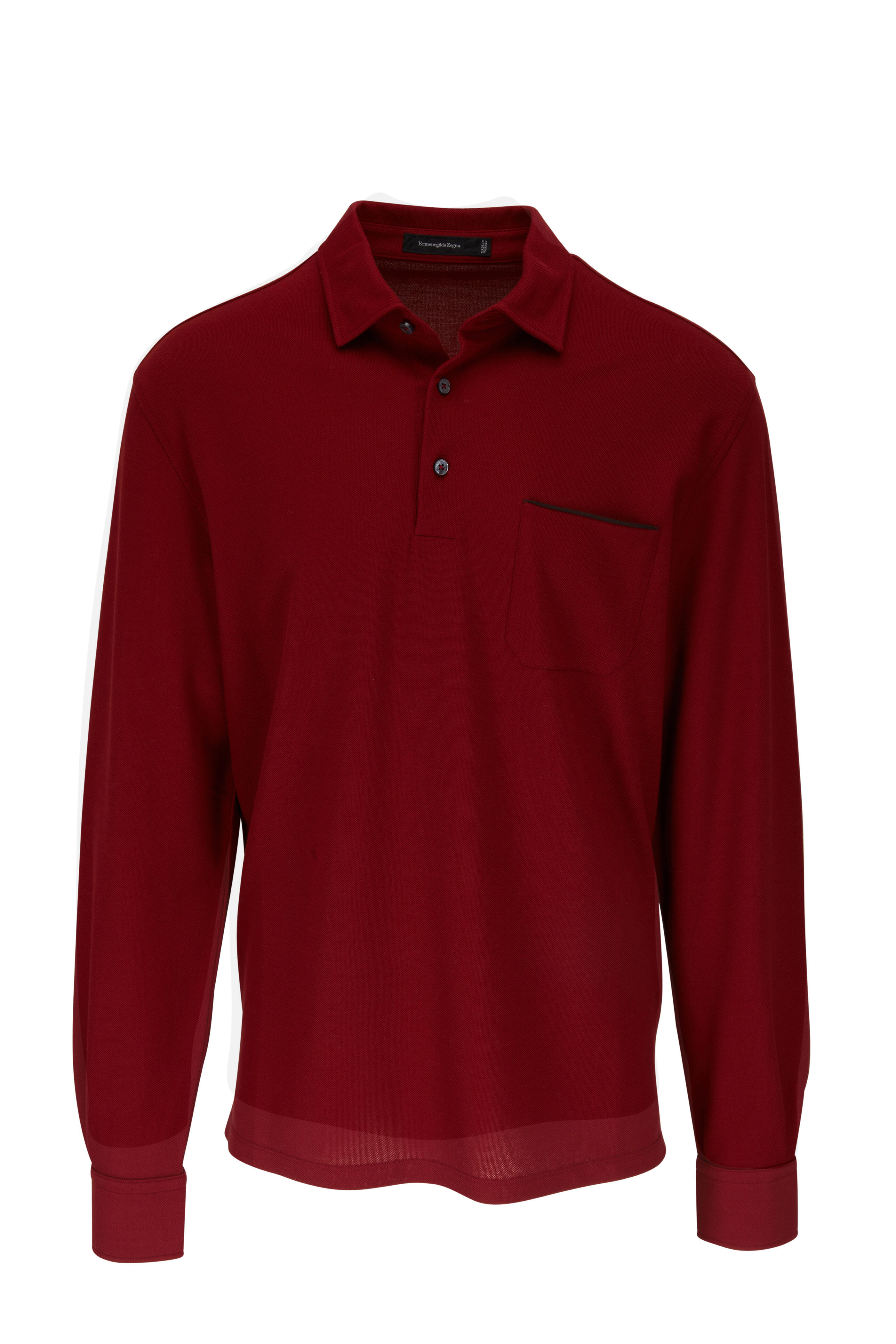 Ermenegildo zegna burgundy discount 100 silk polo shirt