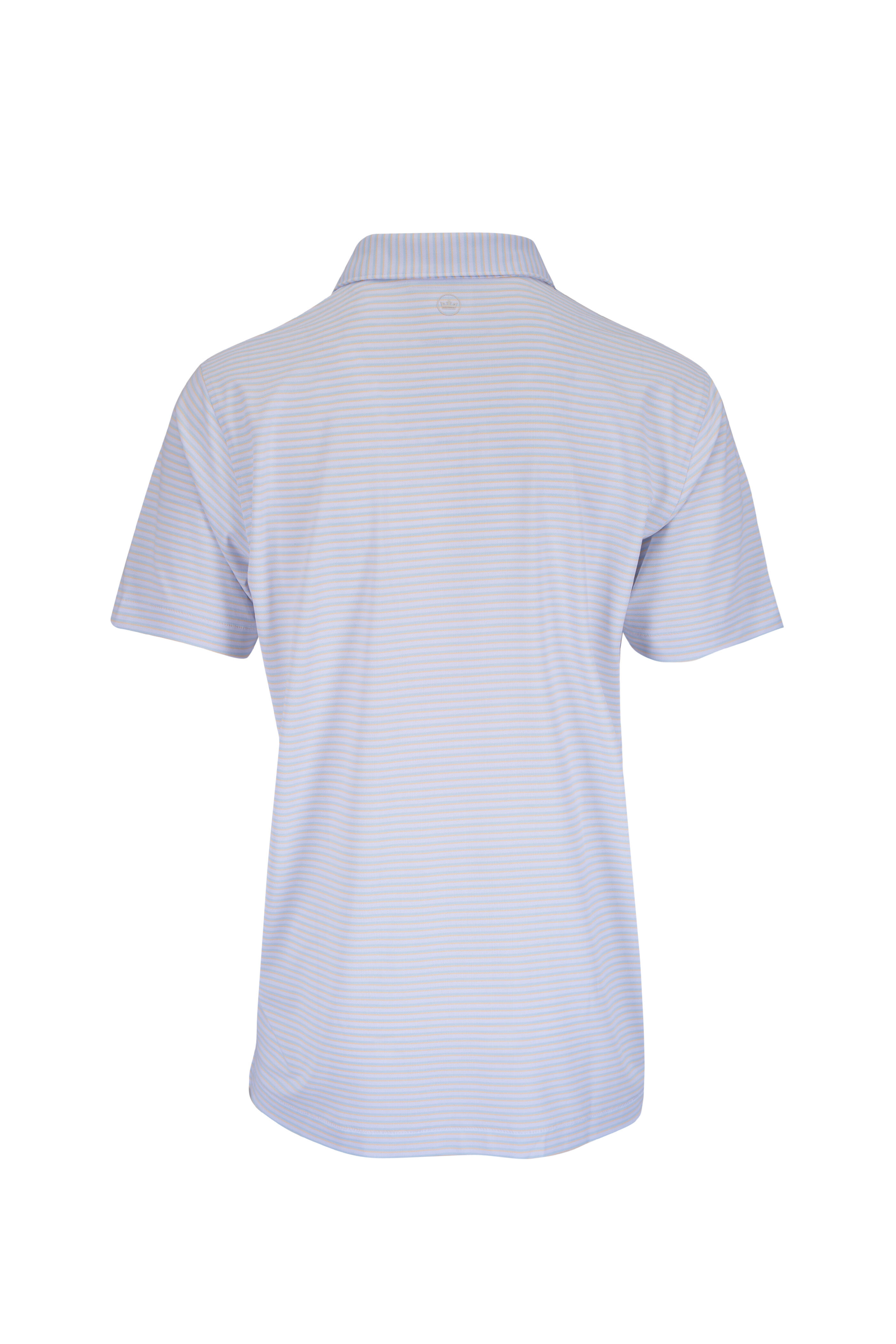 Peter Millar - Tempo Blue & White Performance Mesh Polo