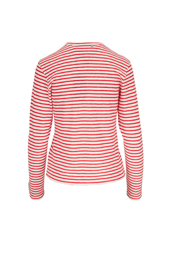 Golden Goose - Red & White Stripe Crewneck Printed Shirt