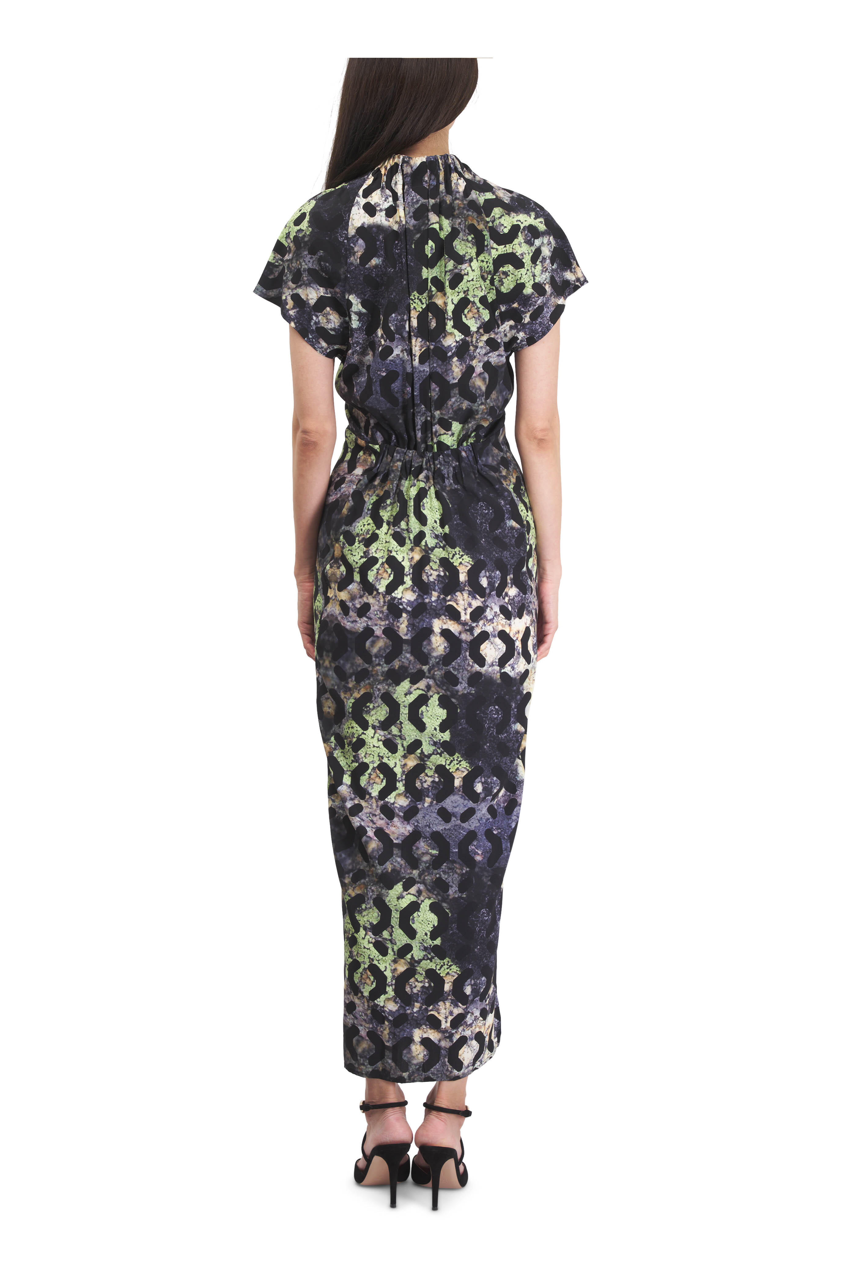 Zero + Maria Cornejo - Stella Multicolor Moss Print Ruched Dress