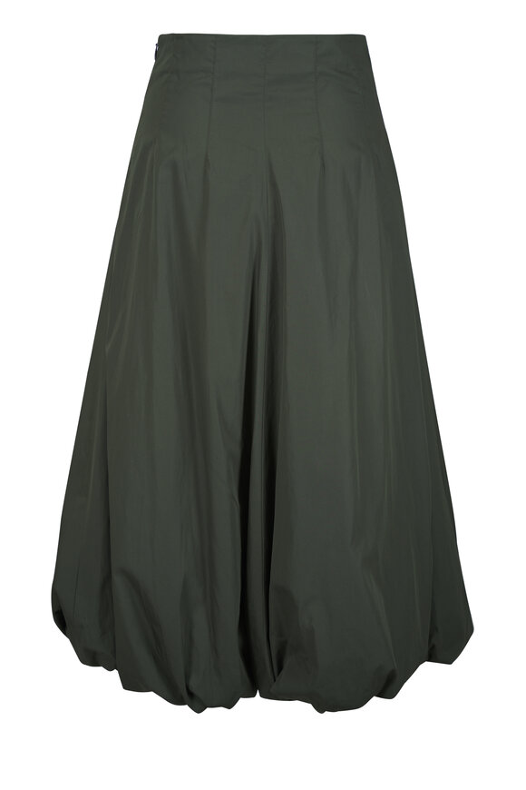 TWP Full Intentions Olive Cotton Bubble Midi-Skirt - view 3