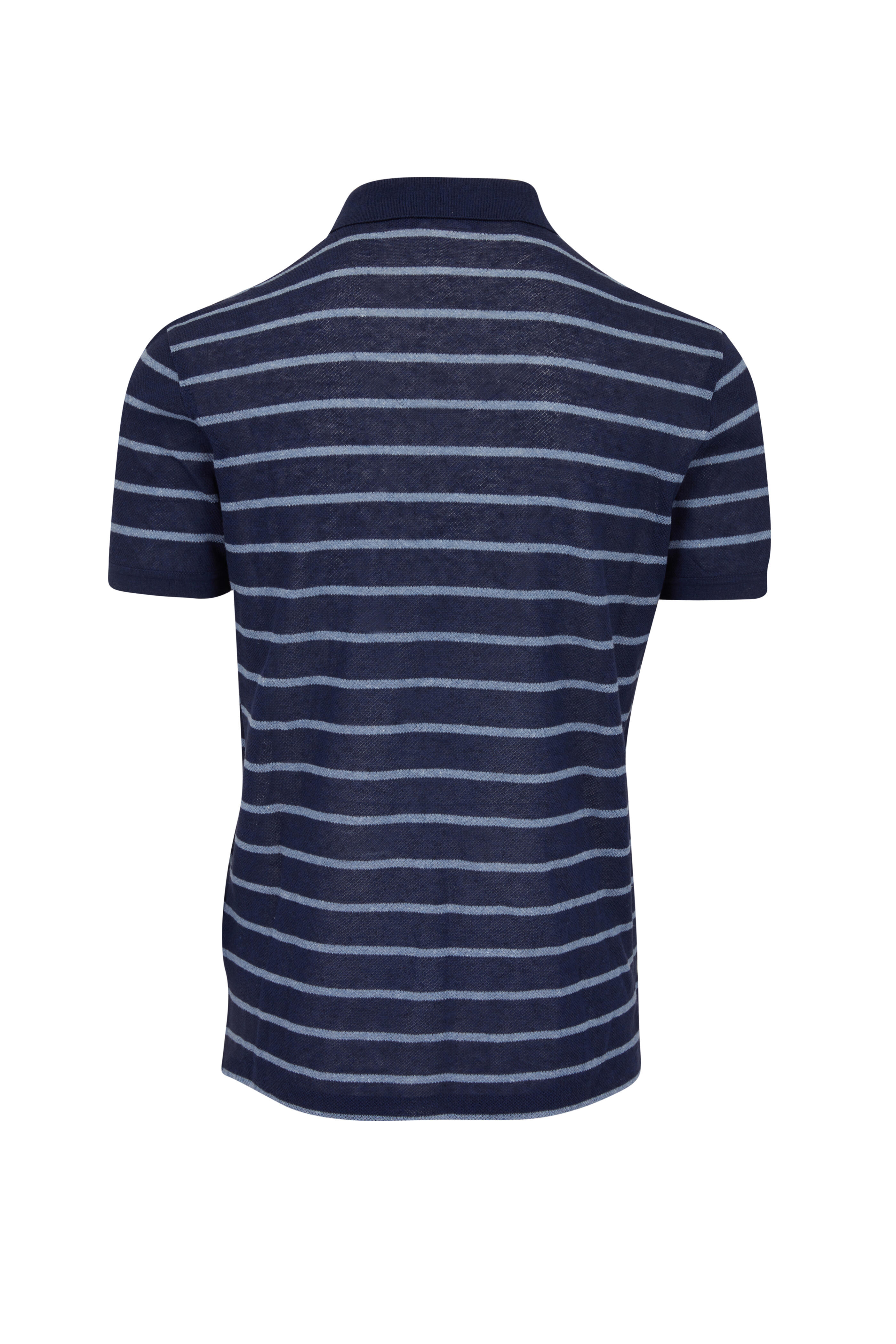 Ralph Lauren Purple Label - Metro Navy Stripe Polo Shirt
