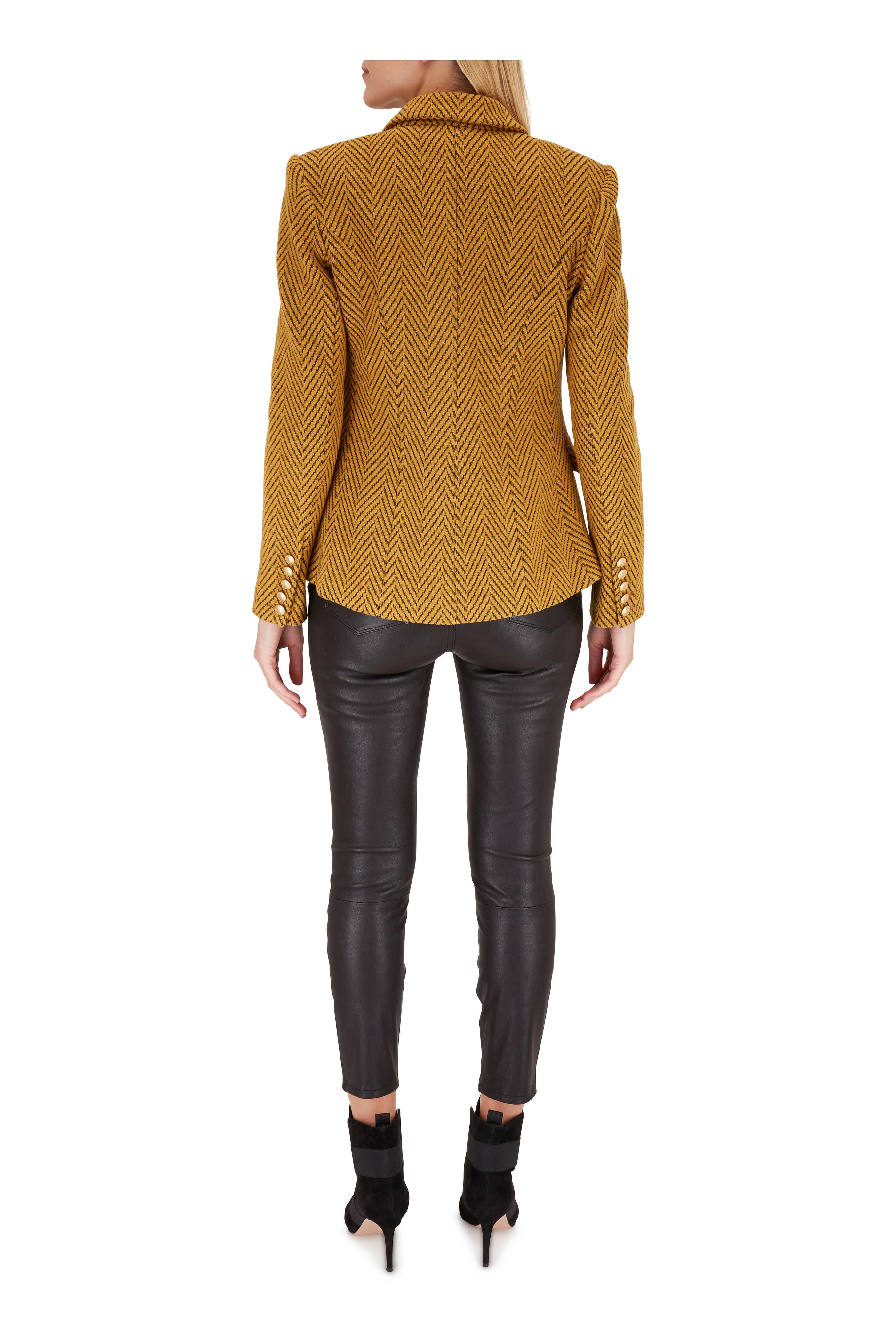 L'Agence - Kenzie Gold Double-Breasted Jacket